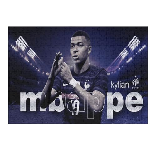 Mbappe 300 Teile Puzzle Puzzle Erwachsene Puzzles Fußballspieler Wooden Puzzles Familie Dekoration Bildung Spiel Spielzeug (40x28) cm von Zwjkmjn