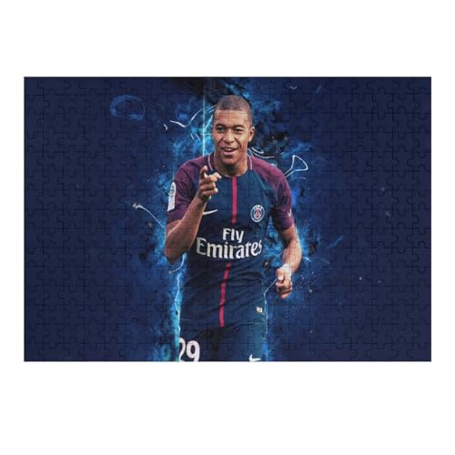 Mbappe 300 Teile Uzzles Erwachsene Puzzle Fußballspieler Schwierigkeit Wooden Puzzles Familie Dekoration Bildung Spiel Spielzeug (40x28) cm von Zwjkmjn