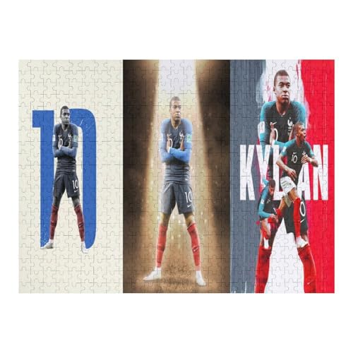 Mbappe 500 Teile Puzzle Puzzle Erwachsene Puzzles Fußballspieler Wooden Puzzles Familie Dekoration Bildung Spiel Spielzeug (52x38) cm von Zwjkmjn