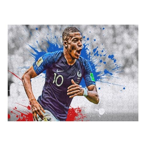 Mbappe 500 Teile Uzzles Erwachsene Puzzle Fußballspieler Schwierigkeit Wooden Puzzles Familie Dekoration Bildung Spiel Spielzeug (52x38) cm von Zwjkmjn