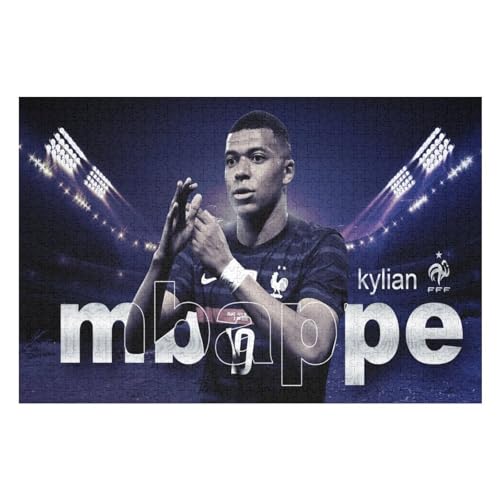 Mbappe Erwachsene Puzzles Puzzle 1000 Teile Puzzles Fußballspieler Puzzle Lernspiel Spielzeug Familiendekoration (75x50) cm von Zwjkmjn