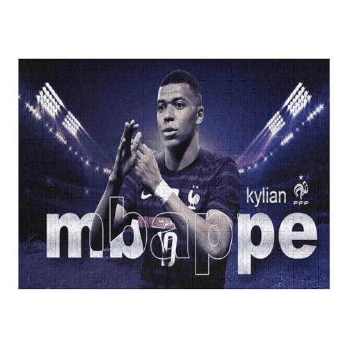 Mbappe Erwachsene Puzzles Puzzle 500 Teile Puzzles Fußballspieler Puzzle Lernspiel Spielzeug Familiendekoration (52x38) cm von Zwjkmjn