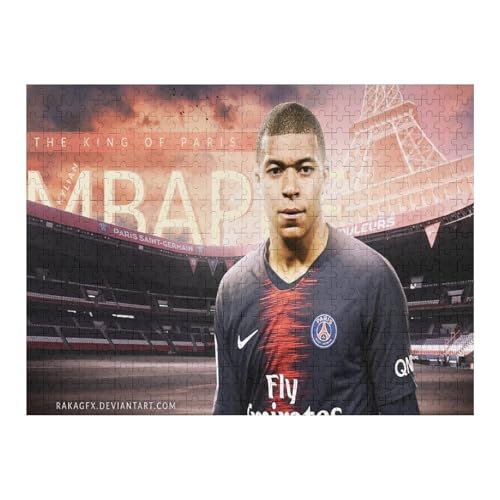 Mbappe Erwachsene Puzzles Puzzle 500 Teile Puzzles Fußballspieler Puzzle Lernspiel Spielzeug Familiendekoration (52x38) cm von Zwjkmjn