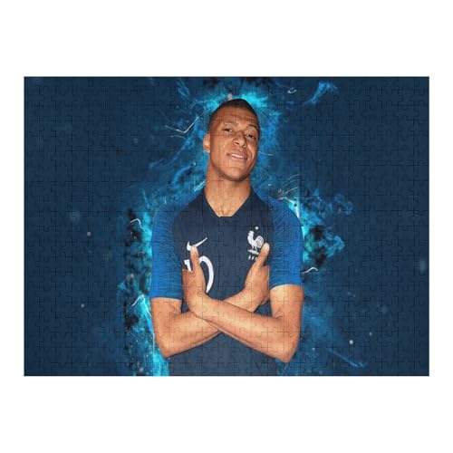 Mbappe Erwachsene Puzzles Puzzle 500 Teile Puzzles Fußballspieler Puzzle Lernspiel Spielzeug Familiendekoration (52x38) cm von Zwjkmjn