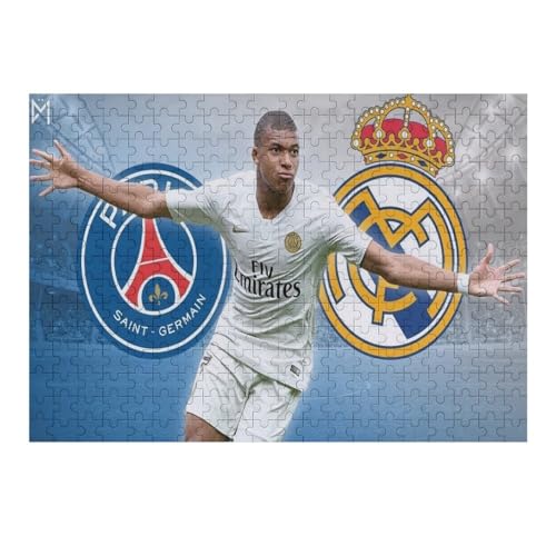 Mbappe Madrid 300 Teile Puzzle Puzzle Erwachsene Puzzles Fußballspieler Wooden Puzzles Familie Dekoration Bildung Spiel Spielzeug (40x28) cm von Zwjkmjn