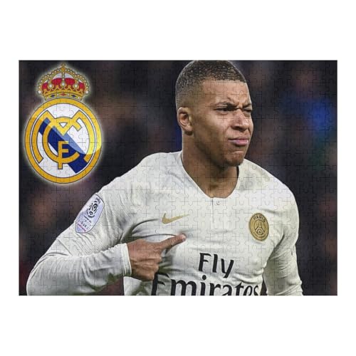 Mbappe Madrid Erwachsene Puzzles Puzzle 500 Teile Puzzles Fußballspieler Puzzle Lernspiel Spielzeug Familiendekoration (52x38) cm von Zwjkmjn