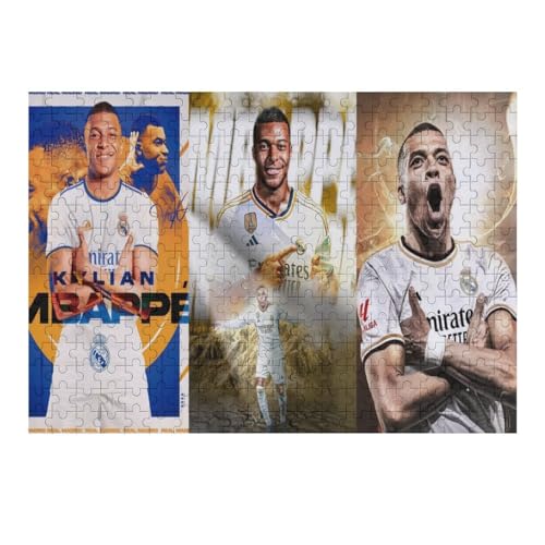 Mbappe Madrid Puzzle Erwachsene Fußballspieler Puzzles 300 Teile Wooden Puzzles Bildung Spielzeug Spiel Familie Dekoration (40x28) cm von Zwjkmjn