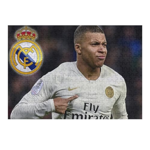 Mbappe Madrid Puzzle Für Erwachsene 300 Teile Wooden Puzzles Für Großes Puzzle Familie Herausfordernde Spiele Unterhaltung Spielzeug Geschenke Puzzles (40x28) cm von Zwjkmjn