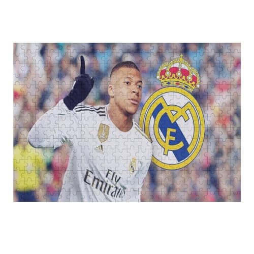 Mbappe Madrid Puzzle Für Erwachsene 300 Teile Wooden Puzzles Für Großes Puzzle Familie Herausfordernde Spiele Unterhaltung Spielzeug Geschenke Puzzles (40x28) cm von Zwjkmjn