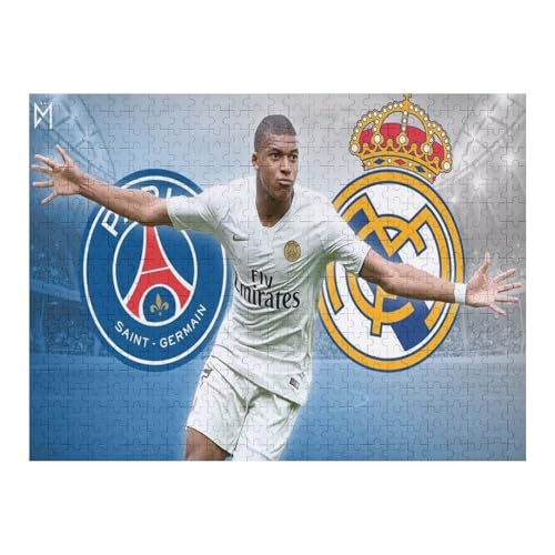 Mbappe Madrid Puzzle Für Erwachsene 500 Teile Wooden Puzzles Für Großes Puzzle Familie Herausfordernde Spiele Unterhaltung Spielzeug Geschenke Puzzles (52x38) cm von Zwjkmjn