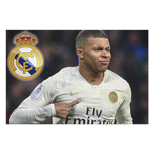 Mbappe MadridWooden Puzzles Für Erwachsene 1000 Teile Fußballspieler Puzzle Für Erwachsene 1000 Teile Für Familienspiel Teenager Puzzle (75x50) cm von Zwjkmjn