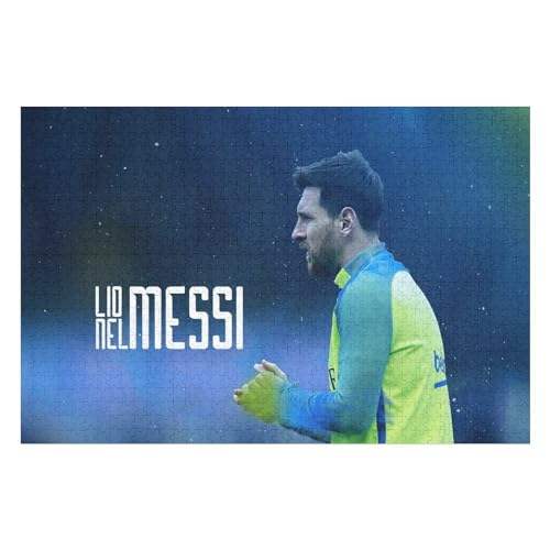 Messi 1000 Teile Wooden Puzzles Lernen Lernspielzeug Familienspiele Geburtstagsgeschenke Für Kleinkinder Kinder Jungen Mädchen Puzzles (75x50) cm von Zwjkmjn