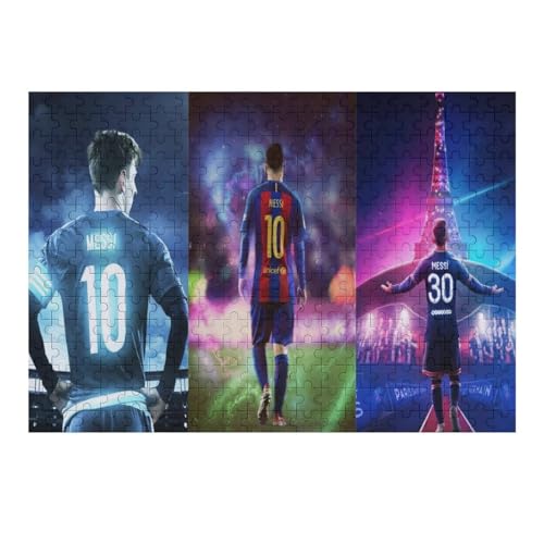 Messi 300 Teile Puzzle Puzzle Erwachsene Puzzles Fußballspieler Wooden Puzzles Familie Dekoration Bildung Spiel Spielzeug (40x28) cm von Zwjkmjn