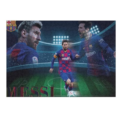 Messi 300 Teile Uzzles Erwachsene Puzzle Fußballspieler Schwierigkeit Wooden Puzzles Familie Dekoration Bildung Spiel Spielzeug (40x28) cm von Zwjkmjn