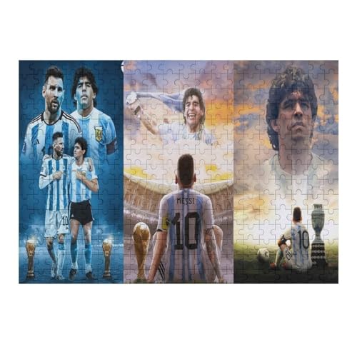 Messi 300 Teile Uzzles Erwachsene Puzzle Fußballspieler Schwierigkeit Wooden Puzzles Familie Dekoration Bildung Spiel Spielzeug (40x28) cm von Zwjkmjn