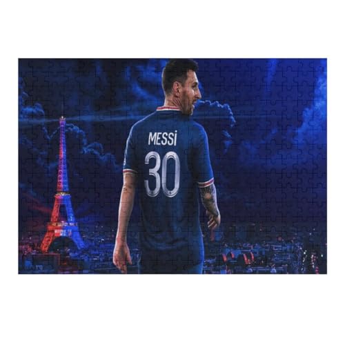 Messi 300 Teile Wooden Puzzle Erwachsene Kinder Puzzle Schwierigkeitsgrad Puzzles Fußballspieler Puzzles Familie Dekoration Lernspielzeug Spiele (40x28) cm von Zwjkmjn