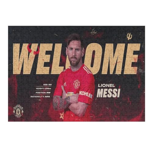 Messi 300 Teile Wooden Puzzles Lernen Lernspielzeug Familienspiele Geburtstagsgeschenke Für Kleinkinder Kinder Jungen Mädchen Puzzles (40x28) cm von Zwjkmjn