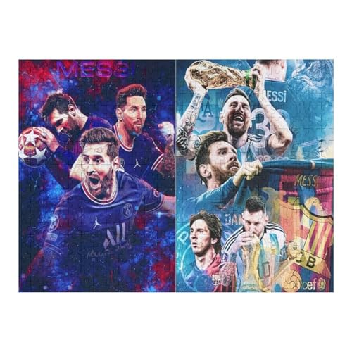 Messi 500 Teile Puzzle Puzzle Erwachsene Puzzles Fußballspieler Wooden Puzzles Familie Dekoration Bildung Spiel Spielzeug (52x38) cm von Zwjkmjn