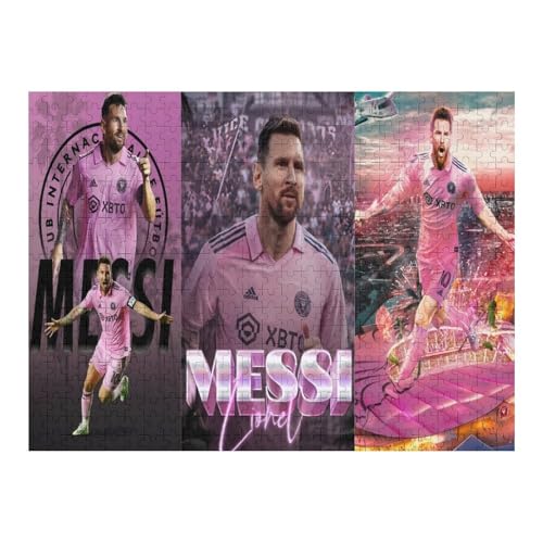 Messi 500 Teile Puzzles Für Erwachsene Puzzles Fußballspieler Wooden Puzzles Schwieriges Und Herausforderndes Spiel (52x38) cm von Zwjkmjn