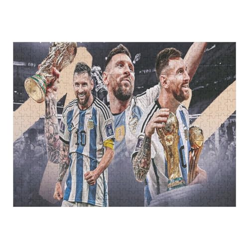 Messi 500 Teile Puzzles Für Erwachsene Puzzles Fußballspieler Wooden Puzzles Schwieriges Und Herausforderndes Spiel (52x38) cm von Zwjkmjn