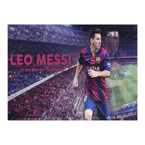 Messi 500 Teile Puzzles Für Erwachsene Puzzles Fußballspieler Wooden Puzzles Schwieriges Und Herausforderndes Spiel (52x38) cm von Zwjkmjn