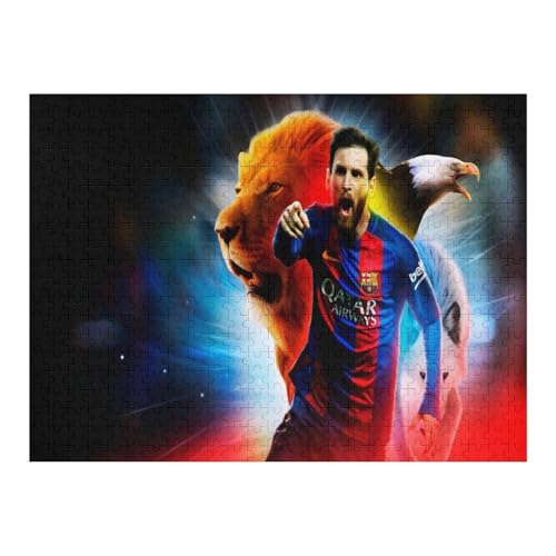 Messi 500 Teile Wooden Puzzles Für Erwachsene Puzzles 500 Teile Puzzles Für Erwachsene Puzzle Schwierig Und Herausfordernd (52x38) cm von Zwjkmjn