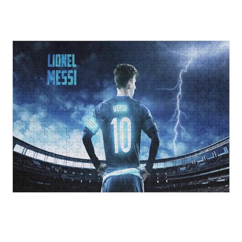 Messi Erwachsene Puzzles Puzzle 300 Teile Puzzles Fußballspieler Puzzle Lernspiel Spielzeug Familiendekoration (40x28) cm von Zwjkmjn