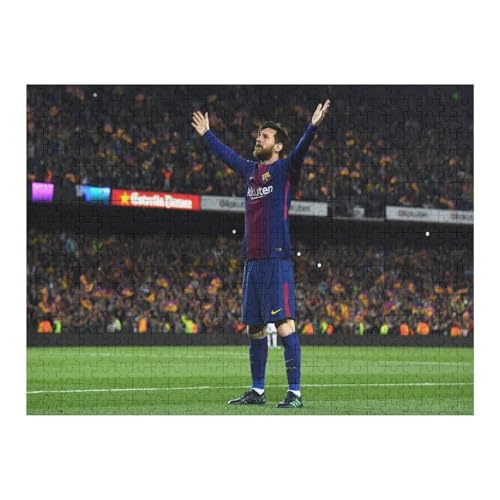 Messi Erwachsene Puzzles Puzzle 500 Teile Puzzles Fußballspieler Puzzle Lernspiel Spielzeug Familiendekoration (52x38) cm von Zwjkmjn