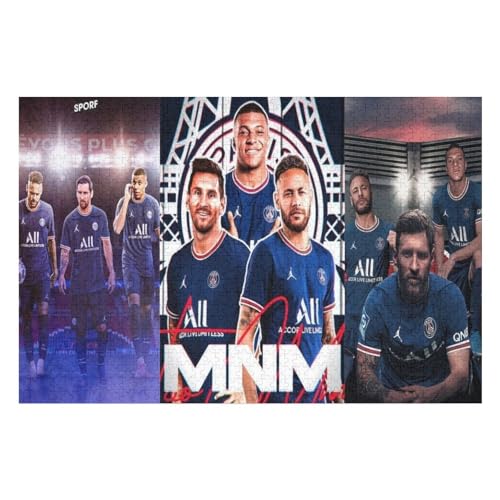 Messi Neymar Mbappe Puzzle - Puzzles Für Erwachsene 1000 | Wooden Puzzles 1000 Teile Für Erwachsene | Rätsel | Rätsel (75x50) cm von Zwjkmjn