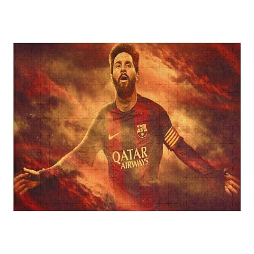 Messi Puzzle Für Erwachsene 500 Teile Wooden Puzzles Für Großes Puzzle Familie Herausfordernde Spiele Unterhaltung Spielzeug Geschenke Puzzles (52x38) cm von Zwjkmjn