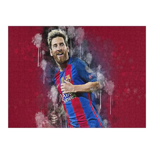 Messi Puzzle Für Erwachsene 500 Teile Wooden Puzzles Für Großes Puzzle Familie Herausfordernde Spiele Unterhaltung Spielzeug Geschenke Puzzles (52x38) cm von Zwjkmjn