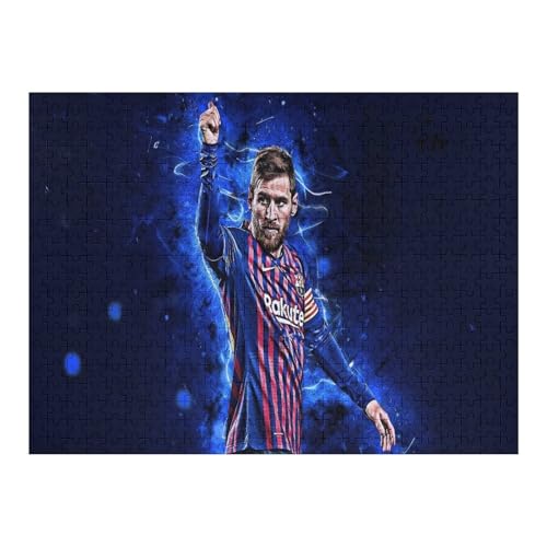 Messi Puzzle Für Erwachsene 500 Teile Wooden Puzzles Für Großes Puzzle Familie Herausfordernde Spiele Unterhaltung Spielzeug Geschenke Puzzles (52x38) cm von Zwjkmjn