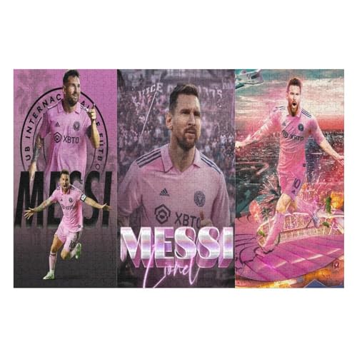 Messi Puzzles 1000 Teile Puzzle Jungen Und Mädchen Puzzle Fußballspieler Puzzles Lernspiele Spielzeug Familiendekoration (75x50) cm von Zwjkmjn