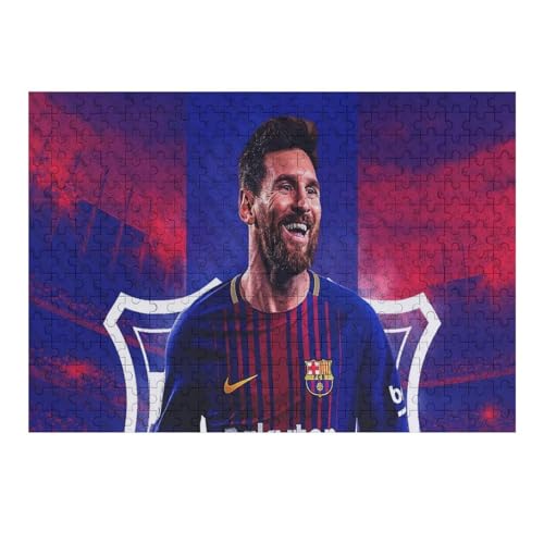 Messi Puzzles 300 Teile Puzzle Jungen Und Mädchen Puzzle Fußballspieler Puzzles Lernspiele Spielzeug Familiendekoration (40x28) cm von Zwjkmjn