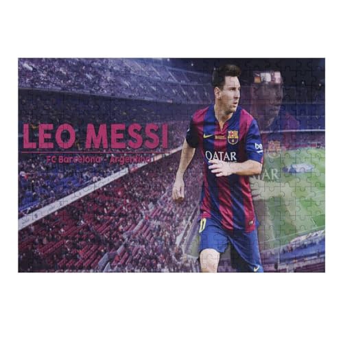 Messi300 Puzzleteile Puzzle Erwachsene Puzzle Schwierigkeitsgrad Puzzle Fußballspieler Wooden Puzzles Lernspielzeug Spiel (40x28) cm von Zwjkmjn