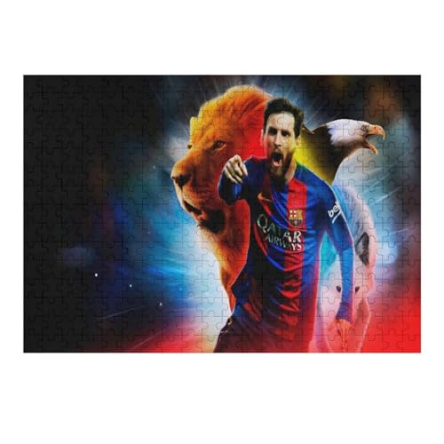 Messi300 Puzzleteile Puzzle Erwachsene Puzzle Schwierigkeitsgrad Puzzle Fußballspieler Wooden Puzzles Lernspielzeug Spiel (40x28) cm von Zwjkmjn