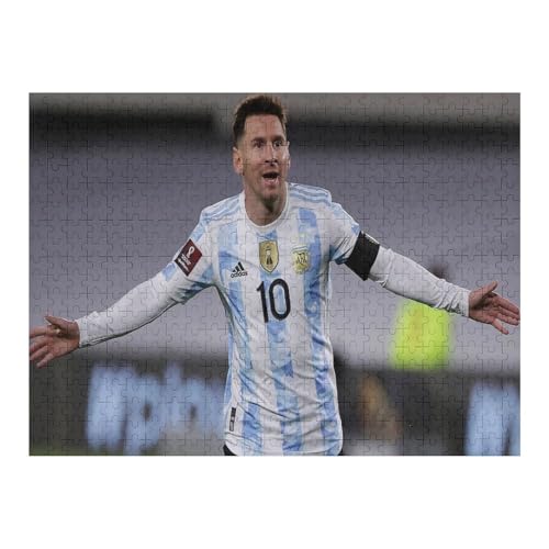 Messi500 Puzzleteile Puzzle Erwachsene Puzzle Schwierigkeitsgrad Puzzle Fußballspieler Wooden Puzzles Lernspielzeug Spiel (52x38) cm von Zwjkmjn