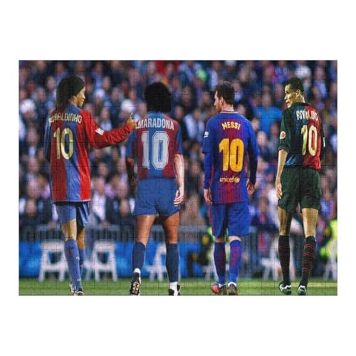 Messi500 Puzzleteile Puzzle Erwachsene Puzzle Schwierigkeitsgrad Puzzle Fußballspieler Wooden Puzzles Lernspielzeug Spiel (52x38) cm von Zwjkmjn