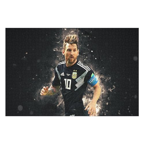 MessiWooden Puzzles Für Erwachsene 1000 Teile Fußballspieler Puzzle Für Erwachsene 1000 Teile Für Familienspiel Teenager Puzzle (75x50) cm von Zwjkmjn