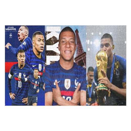 Puzzle 1000 Teile Mbappe Puzzle Erwachsene Wooden Puzzles Fußballspieler Puzzle Familie Dekoration Bildung Spiel Spielzeug (75x50) cm von Zwjkmjn