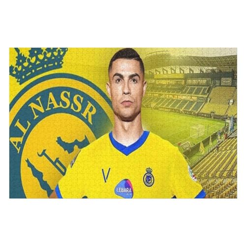 Puzzle 1000 Teile Ronaldo Puzzle Erwachsene Puzzle Fußballspieler Wooden Puzzles Familie Dekoration Bildung Spielzeug Spiel (75x50) cm von Zwjkmjn