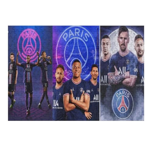 Puzzle 300 Teile Messi Neymar Mbappe Puzzle Erwachsene Wooden Puzzles Fußballspieler Puzzle Familie Dekoration Bildung Spiel Spielzeug (40x28) cm von Zwjkmjn