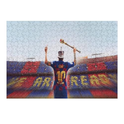 Puzzle 300 Teile Messi Puzzle Erwachsene Puzzle Fußballspieler Wooden Puzzles Familie Dekoration Bildung Spielzeug Spiel (40x28) cm von Zwjkmjn