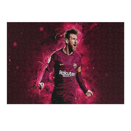 Puzzle 300 Teile Messi Puzzle Erwachsene Wooden Puzzles Fußballspieler Puzzle Familie Dekoration Bildung Spiel Spielzeug (40x28) cm von Zwjkmjn