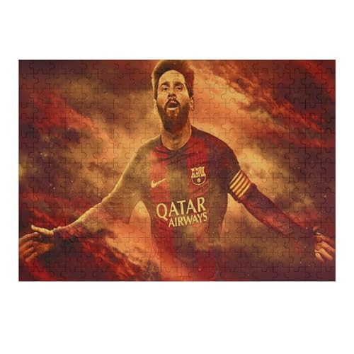 Puzzle 300 Teile Messi Puzzle Erwachsene Wooden Puzzles Fußballspieler Puzzle Familie Dekoration Bildung Spiel Spielzeug (40x28) cm von Zwjkmjn