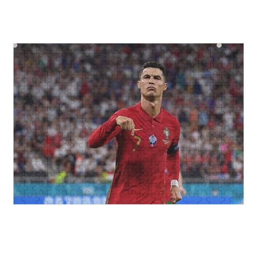 Puzzle 300 Teile Ronaldo Puzzle Erwachsene Puzzle Fußballspieler Wooden Puzzles Familie Dekoration Bildung Spielzeug Spiel (40x28) cm von Zwjkmjn