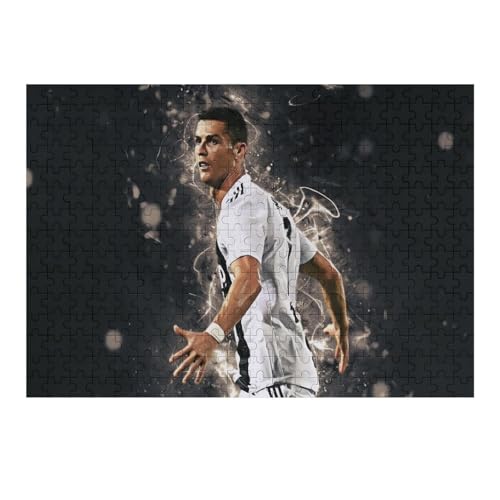 Puzzle 300 Teile Ronaldo Puzzle Erwachsene Puzzle Fußballspieler Wooden Puzzles Familie Dekoration Bildung Spielzeug Spiel (40x28) cm von Zwjkmjn