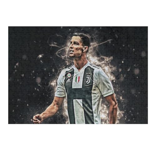 Puzzle 300 Teile Ronaldo Puzzle Erwachsene Wooden Puzzles Fußballspieler Puzzle Familie Dekoration Bildung Spiel Spielzeug (40x28) cm von Zwjkmjn