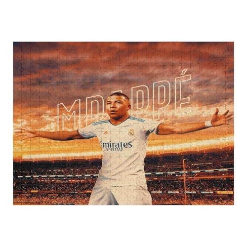 Puzzle 500 Teile Mbappe Madrid Puzzle Erwachsene Wooden Puzzles Fußballspieler Puzzle Familie Dekoration Bildung Spiel Spielzeug (52x38) cm von Zwjkmjn