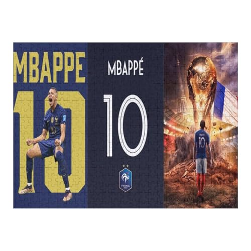 Puzzle 500 Teile Mbappe Puzzle Erwachsene Wooden Puzzles Fußballspieler Puzzle Familie Dekoration Bildung Spiel Spielzeug (52x38) cm von Zwjkmjn